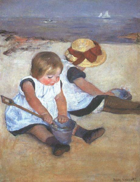 Mary Cassatt Children on the Beach